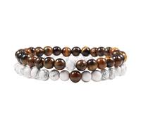 KYINYUECH 2 Pieces/set Natural Stone Bracelet Couple Black Matte Blue Malachite Bracelet For Men And Women Gift
