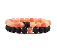 KYINYUECH 2Pcs Man Bracelets Set Of Tiger Eye Stone Peacock Stone Weathered Stone White Pine Map Stone Picture Bracelet Set Gift For Women