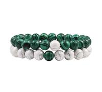 KYINYUECH 2Pcs Man Bracelets Set Of Tiger Eye Stone Peacock Stone White Pine Map Stone Picture Bracelet Set Gift For Women