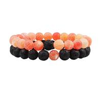 KYINYUECH 2Pcs Man Bracelets Set Of Tiger Eye Stone Peacock Stone White Pine Map Stone Picture Bracelet Set Gift For Women
