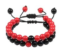 KYINYUECH 2PCS/Set Braided Bracelets Men Natural Stone YingYang Lava Bead Bracelet Bangles Couple Gift Set Unisex