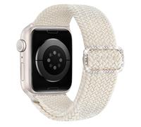 KYISGOS Stretchy Solo Loop Compatible with Apple Watch Band 42mm 41mm 40mm 38mm Women, Nylon Strap with Bling Pearl and Diamond Buckle for iWatch Series 11 10 9 8 7 6 5 4 3 2 SE (Starlight/Starlight)