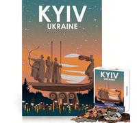 Kyiv Ukraine at Night Jigsaw Puzzles 1000 Piece for Teenagers Sharp Memory Soothing Downtime Neat Edges Nice Gift size 50x75cm