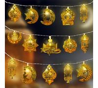 KYIZVE 3 Meter 20 LED Ramadan Eid String Lights, 2 Modes Eid Fairy Lights for Ramadn Decorations, Ramadan Lights for Eid Mubarak Decorations Home,Outdoor,Indoor 9.8Ft Long