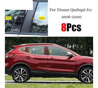 KYJHUIW Car Door Pillar Posts Trim for Nissan Qashqai J11 2016-2020 Black Pc Car Door Window Middle Column Trim Decoration Strip Protection Stickers(Carbon fiber 8pcs)