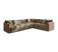 KYJSW L Shape Corner Sofa Cover Stretch Velvet Sectional Couch Covers 1/5/6/7 Seater Sofa Slipcovers Soft Non-Slip Furniture Protector (Khaki,Large 6 Seat-3C2 9 PCS)