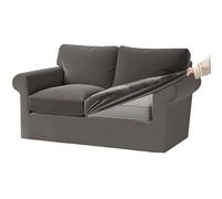 KYJSW Stretch Ektorp Sofa Cover with Separate Seat Cushions and Backrests Covers Velvet Sofa Slipcovers with Elastic Band 1 2 3 4 Seater Set (Grey,Large 2 Seat Set 5 PCS)