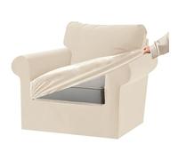 KYJSW Stretch Ektorp Sofa Cover with Separate Seat Cushions and Backrests Covers Velvet Sofa Slipcovers with Elastic Band 1 2 3 4 Seater Set (Ivory,1 Seat Set 3 PCS)