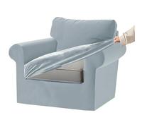 KYJSW Stretch Ektorp Sofa Cover with Separate Seat Cushions and Backrests Covers Velvet Sofa Slipcovers with Elastic Band 1 2 3 4 Seater Set (Light blue,Large 1 Seat Set 3 PCS)