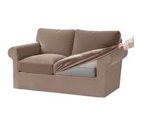 KYJSW Stretch Ektorp Sofa Cover with Separate Seat Cushions and Backrests Covers Velvet Sofa Slipcovers with Elastic Band 1 2 3 4 Seater Set (Khaki,2 Seat Set 5 PCS)