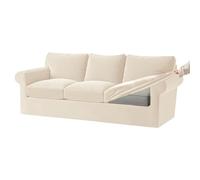KYJSW Stretch Ektorp Sofa Cover with Separate Seat Cushions and Backrests Covers Velvet Sofa Slipcovers with Elastic Band 1 2 3 4 Seater Set (Ivory,3 Seat Set 7 PCS)