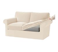 KYJSW Stretch Ektorp Sofa Cover with Separate Seat Cushions and Backrests Covers Velvet Sofa Slipcovers with Elastic Band 1 2 3 4 Seater Set (Ivory,X-Large 2 Seat Set 5 PCS)