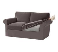 KYJSW Stretch Ektorp Sofa Cover with Separate Seat Cushions and Backrests Covers Velvet Sofa Slipcovers with Elastic Band 1 2 3 4 Seater Set (Taupe,2 Seat Set 5 PCS)