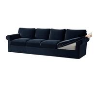 KYJSW Stretch Ektorp Sofa Cover with Separate Seat Cushions and Backrests Covers Velvet Sofa Slipcovers with Elastic Band 1 2 3 4 Seater Set (Navy blue,Large 4 Seat Set 9 PCS)
