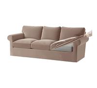 KYJSW Stretch Ektorp Sofa Cover with Separate Seat Cushions and Backrests Covers Velvet Sofa Slipcovers with Elastic Band 1 2 3 4 Seater Set (Khaki,Large 3 Seat Set 7 PCS)
