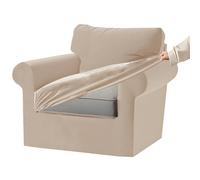 KYJSW Stretch Ektorp Sofa Cover with Separate Seat Cushions and Backrests Covers Velvet Sofa Slipcovers with Elastic Band 1 2 3 4 Seater Set (Sand color,1 Seat Set 3 PCS)
