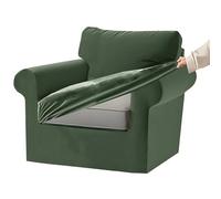 KYJSW Stretch Ektorp Sofa Cover with Separate Seat Cushions and Backrests Covers Velvet Sofa Slipcovers with Elastic Band 1 2 3 4 Seater Set (Light green,1 Seat Set 3 PCS)