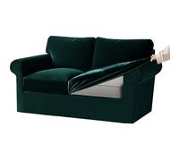 KYJSW Stretch Ektorp Sofa Cover with Separate Seat Cushions and Backrests Covers Velvet Sofa Slipcovers with Elastic Band 1 2 3 4 Seater Set (Army green,Large 2 Seat Set 5 PCS)