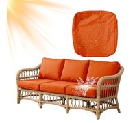 KYJSW Waterproof Patio Cushion Covers, Replacement Outdoor Sofa Seat Cover with Zipper, Washable Oxford Fabric Garden Furniture Cover (Orange,60x55x10 cm)