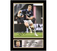 Kyle Steyn Printed Autograph Poster - Scotland Rugby Union Star Wall Art - Scottish Rugby Player Memorabilia Poster Print, A4 Poster + Black Frame