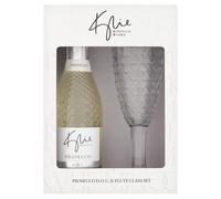 Kylie Minogue Mini Prosecco D.O.C Gift Pack - 20cl, 10.5% ABV with Heart-Detail Flute - Elegant Gift by Blue Tree Gifts