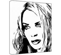 Kylie Minogue Pop Art Painting (100% Original Painting. Not A Print!) Acrylic Paint On Deep Framed Canvas (60 x 50 x 1.8 cm) 2-Colour Black/White