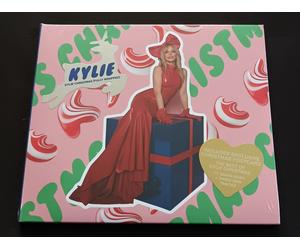Kylie Minogue Printed SIGNED Postcard Christmas Fully Wrapped HMV CD Album