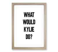 Kylie Typography Framed Print | A2 Oak Framed Wall Art | Ready to Hang | Modern Positive Affirmations Picture | Living Room Bedroom Lounge Office