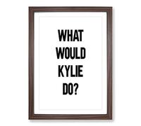 Kylie Typography Framed Print | A2 Walnut Framed Wall Art | Ready to Hang | Modern Positive Affirmations Picture | Living Room Bedroom Lounge Office