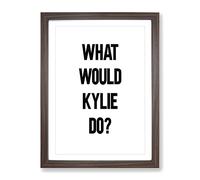Kylie Typography Quote Framed Print | A2 Walnut Framed Wall Art | Ready to Hang | Modern Positive Affirmations Picture | Living Room Bedroom Lounge Office