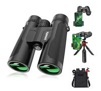 Binoculars for Adults, Kylietech 12x42 Binoculars with Tripod, Waterproof Bird Watching Binocular with BaK-4 Prisms, FMC Lens, Phone Adapter for Photography, Stargazing