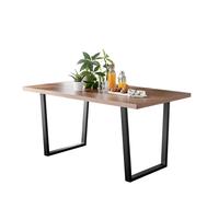 FurnitureboxUK Kylo 160cm 6-Seater Large Rectangular Dining Table With U Legs in Brown FurnitureboxUK Brown