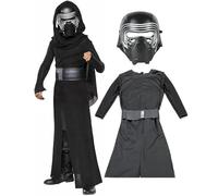 Kylo Ren Costume for Kids Boys Kylo Ren Jumpsuit Mask Belt Cowl Kylo Ren SW Black Series Halloween Cosplay Outfits