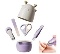 KYLOS Baby Manicure Set, 4-in-1 Kit for Baby, with Scissors, Nail Clippers, File and Tweezers in Case with Fawn, Safe, Easy to Use | Great Gift Idea for Birth or Christening