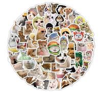 KYLOS Funny Cat Sticker Set, 100 Pieces, Cute Cat Stickers, Waterproof Vinyl Stickers, Aesthetic Stickers for Cat Lovers, Water Bottles, Scrapbook, Phone (Cat Shape)