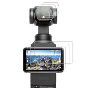 KYLOS Protection D'Écran Pour Dji Osmo Action 4 + Capuchon D'Objectif En Silicone, 0.3 mm, Dureté 9H, Anti-Rayures, Anti-Traces De Doigts, Anti-Bulles [2 + 6 Pieces], Dji Osmo Action 4