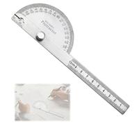 KYLOS Protractor Metal 0-180° Stainless Steel Goniometer with Locking Screw, Universal Protractor with Scale Ruler for School Carpenters DIY Painting Drawing Marking (150 mm), Protractor