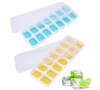 KYLOS Silicone Ice Cube Tray with Lid, BPA-Free, Pack of 4 Ice Cube Trays, Stackable & LFGB Certified, Safe Healthy Ice Cube Mould for Baby Porridge, Cocktail, Whiskey, Coffee