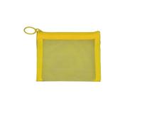 KyltoSynth Mesh Pouch, Zipper Small Nylon Travel, Mini Zipper Pouch, Mesh Makeup Bag for Daily, Purse Organizer Insert, to Keep Small Ltems, Home Organizing, Bright Yellow, 3.93x5.11 inch, Convenient