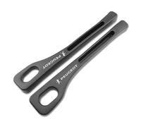 KYMEDQ 2Pcs Car Seat Gap Filler Stopper, for Peugeot 207 2009-2018 Hatchback, Elastic Leather Texture Leak Proof Pad Soft Spacer Strip Auto Interior Accessories with Seat Belt Slot Black