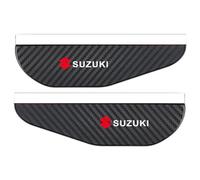 KYMEDQ 2pcs Carbon Fibre Texture Car Rear View Mirror Rain Guards for SUZUKI SX4 2007-2025 2026 Side Wing Mirror Visor Shade Eyebrow PVC Rainproof Shield Snow Cover Flexible