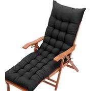 KYMMPL Durable Thick & Comfortable sun lounger cushion Garden Steamer Sunlounger Replacement Pad Outdoor & Indoor Sun Lounger Recliner Cushion Patio Furniture Cushion (Black,180 * 45)