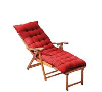 KYMMPL Soft Sun Lounger Cushions Pad with Straps Anti-Slip Sunbed Cushion for Indoor Outdoor Lounge Chair Cushions for Outside Swing Rocking Chair (Red,180 * 55)