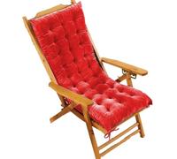 KYMMPL Sun Lounger Cushion with Ties Comfortable Garden Bench Cushion Indoor Outdoor Garden Use Sun Lounger Rocking Chair Solid Color Cushion (Red,110 * 45)