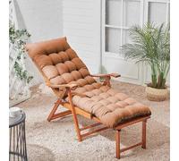 KYMMPL Thickend Sun Lounger Cushion Chaise Rocking Chair Cushion with Ties Comfy and Soft Recliner Relaxer Solid Color Mattress for Indoor& Outdoor Furniture (Light Coffee,180 * 45)