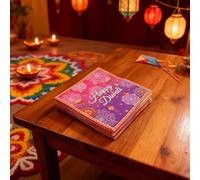 KYMY Diwali Paper Napkins, 96pcs Disposable Happy Deepavali Rangoli Beverage Cocktail Napkins 6.5 x 6.5 inches, India Festival of Lights Party Table Supplies for Indian Holiday Decorations