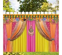 KYMY Happy Diwali Backdrop Decorations, India Festival Diwali Banner 70.9X43.3inch, Polyester Durable Festival of Lights Rangoli Photography Background for Indian Holiday Party Supplies Decor