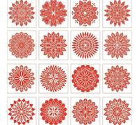 KYMY Mandala Drawing Stencils, 16 PCS Rangoli Painting Templates for India Diwali Deepavali Festival of Lights DIY Crafts, 6 x 6 Inch Mandala Stencils for Wall, Door, Furniture & Home Decorations