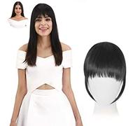 KYNA Synthetic Front Bang Hair Extension Clip In Fringe Hair Beauty Accessories For Girls And Women (Black Colour) Pack Of 1