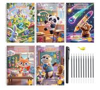 Kyndara 5Pcs Reusable Magic Copybook Set for Kids, Grooved Handwriting Practice Books with Pen Refills Pen Holding Aids Preschool Learning Workbooks for 3-8 Preschool Calligraphy